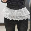 Lace Mini Skirts Women Elegant Sweet Lolita Short Skirts High Waist Y2k Streetwear Ruffle Skirts Lace Trim Butt Curtain Skirt