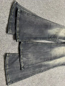 Summer High Waist Slim Black Grey Jeans American Style Vintage Long Pants Oversized Washed Denim Flare Pants Women Spring