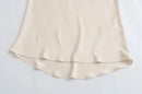 Women's Soft Touch Silk-Like Midi Skirt High Waist Elastic Waistband Chic Fashion Female Skirts Elegant Mujer