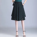 High Waist Wide Leg Pants Women Summer Loose Thin Chiffon Five-Quarter Length Anti-Light Skirt Trendy Casual Trousers