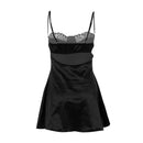 Vestido Mini de Cetim com Renda e Costas Abertas - Y2K Streetwear