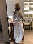 Elegant White Wide Leg Pants Women Fashion Streetwear Linen Black Baggy Pants Summer Korean High Waist Casual Straight Trousers