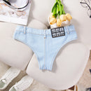 Short Jeans Feminino Mini com Cintura Baixa - Sexy Festa Balada