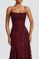 Vestido Longo Feminino Maxi com Alças Finas e Amarrão - Sexy Ombro Frio Festa Clube