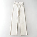 Women's High Waist Jeans 2025 Spring Fall Relaxed Straight Leg Raw Hem Floor-Length Vintage Inspired Daily Uniform