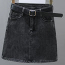 Zipper Women's Denim Skirt Wrap Tight Sexy with Pocket Midi Black Female Jeans Skirts High Waist Short Coquette Mini Vintage Y2k
