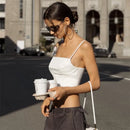 Spaghetti Strap Tank Top Sexy Backless Bandage Skinny Crop Tops 2023 Summer Elegant Lace Up Party Streetwear Women Camis
