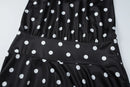 Vestido Mini Feminino com Estampa de Bolinhas e Amarração - Sexy Sem Manga Slim Patchwork Costas Abertas