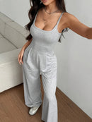 Macacão Feminino Halter com Costas Abertas e Calça Longa - Casual Elegante