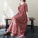 Boho Long Skirt Cotton Linen ort Sve round Ne fiti Flower plus Size Women Casual Summer Dr A-Line Skirt