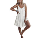 Vestido Mini Feminino Boho de Algodão com Alças e Amarrão - Casual Praia Verão