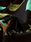Floral Pants Spring and Summer Thin High Waist Slim Ice Silk Stretch Floral straight-leg Women's Pants