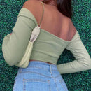 Cropped Manga Longa Feminino com Recortes - Decote V Slim Costas Abertas Outono/Inverno