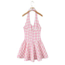 Vestido Feminino Branco com Renda Bordada e Halter - Sem Manga Costas Abertas Sexy Linha A Festa 2025