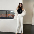 Pants for Woman White Skinny High Waist Shot Trousers Slim Fit Women's Jeans Medium Hippie Fitted Good Quality Cheap Wholesale Z