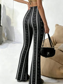 Women's Flared Pants High Waist Stretch Slim Fit Retro Y2K Spring Summer Casual Commuting Trousers Streetwear Bell Bottoms
