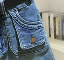 Women's Denim Skirt Zipper Blue High Waist Short Coquette Mini with Pocket Female Jeans Skirts Tight Gyaru Sexy Wrap Premium V