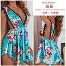 Vestido Feminino com Estampa e Alças de Cetim com Renda - Sexy Decote V Profundo Costas Abertas Elegante Verão