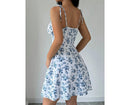 Vestido Curto Feminino Floral com Alças Finas - Sundress Praia Verão 2025