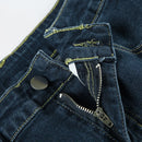 Flare Pants Jeans Women Embroidery Boot Cut Low Waist Washed Distressed Pockets Floor Length Streetwear 2025 Denim Trousers