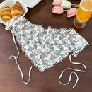 2025 HOT SALE! Y2K Women Lace Tulle Bandage Skirt Stacked Lace Half Skirt Layering Small Butt Curtain Flower Triangle Hair Scarf