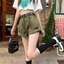 Denim Shorts Women High Waist Summer Solid All-match Hotsweet Loose Casual Rolled Edge Korean Style Chic Streetwear Ins Popular
