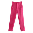 MUJER Office Wear High waist Pants for Women Formal Pants Office outfits Pencil Trousers Black Pink White Fashion Ladies Pants