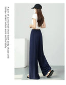 ay Wide Leg Pants Women's High Waist Loose Drapey Cool Casual Trousers Modal Cotton Comfortable Breathable Straight Cut