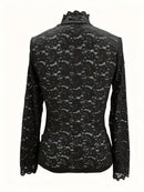 Elegant Women's Long Sleeve Lace Base Shirt T-shirt Sophisticated Feminine Design Comfortable Underwear Top