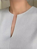 Vestê Feminino de Tricô com Decote V e Sem Manga - Respirável Chique Minimalista Primavera Verão