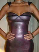 Vestido Mini Feminino Bodycon com Renda Patchwork - Sexy Decote Baixo Costas Abertas Sem Manga Festa Clube