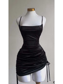 Vestido Mini Bodycon de Cetim com Amarração e Costas Abertas - Balada