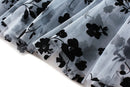 New 2024 Fashion Elegant Floral Summer Tulle Skirt Womens Spring Summer High Waist Pleated Skirts Ladies Blue Maxi Skirt Female