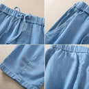 High waisted Jeans For women Summer 2026 New Elastic waisted Loose Washed harem Pants Female Thin Casual Denim Pants With pocket