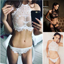 Conjunto de Lingerie Feminina Sexy com Renda e Sutiã Halter - Noite Especial